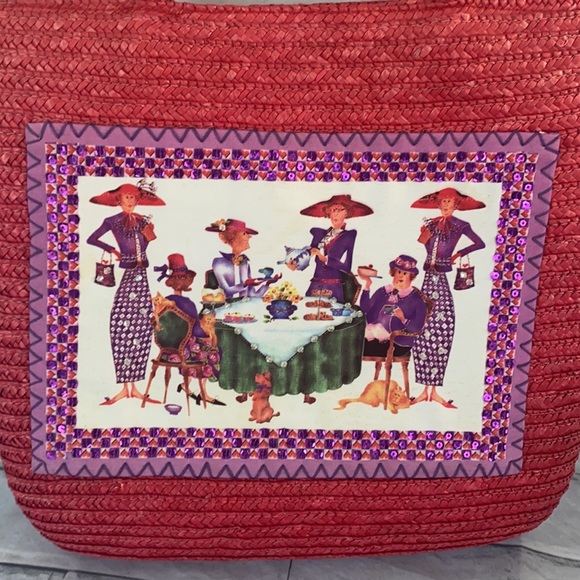 RARE Vintage straw tote bag - Picture 3 of 14